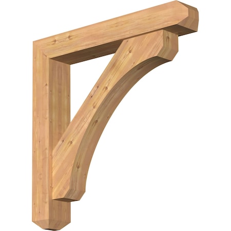 Ekena Millwork Legacy Craftsman Smooth Bracket w/ Offset Brace, Western Red Cedar, 7 1/2"W x 46"D x 46"H BKT0806X46X46LEC04SWR